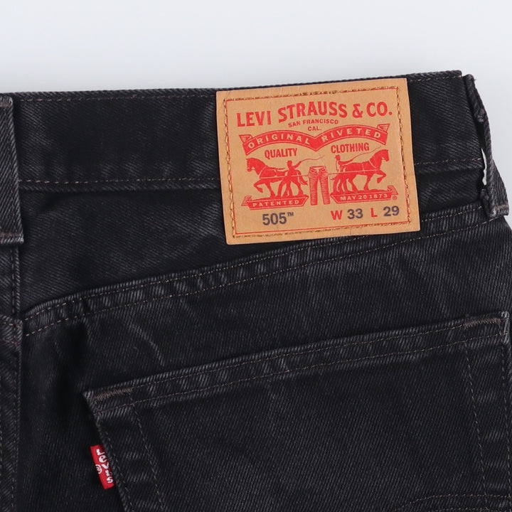 Levi's 505 Black Denim Tapered Denim Pants for Men, W32 equivalent cotton black type Vintage Second Hand