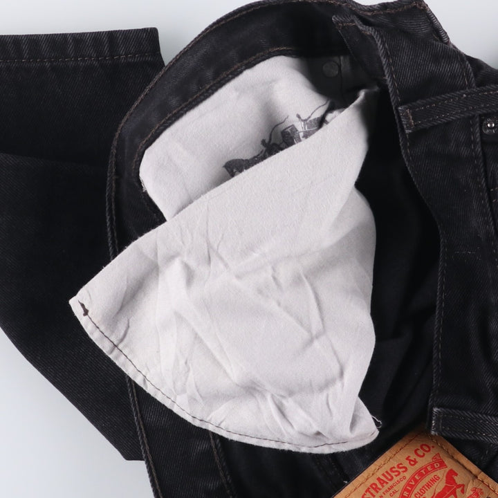 Levi's 505 Black Denim Tapered Denim Pants for Men, W32 equivalent cotton black type Vintage Second Hand