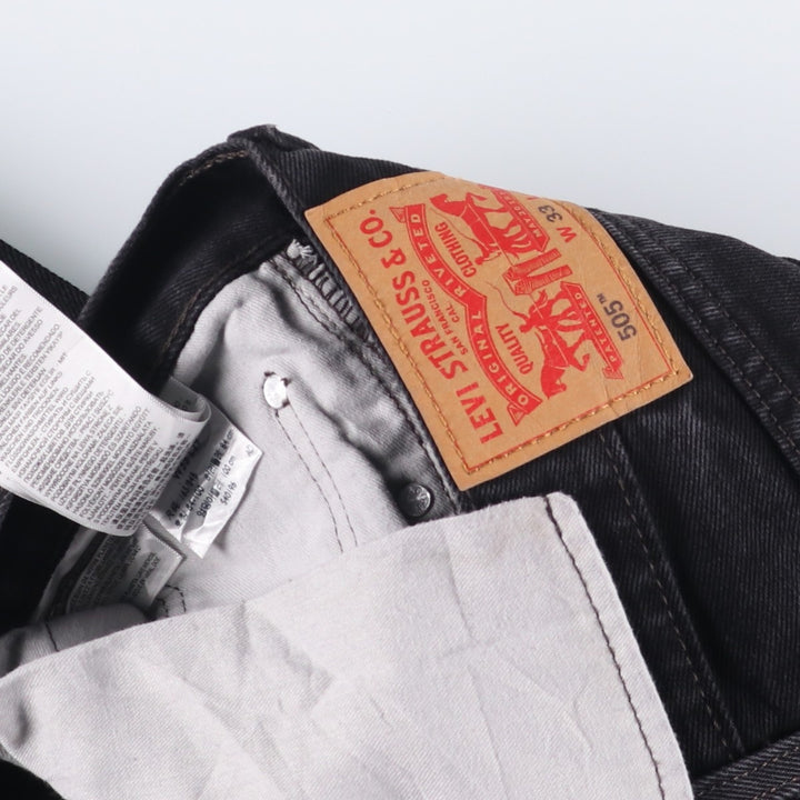 Levi's 505 Black Denim Tapered Denim Pants for Men, W32 equivalent cotton black type Vintage Second Hand