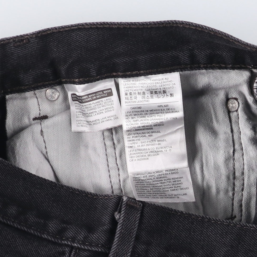 Levi's 505 Black Denim Tapered Denim Pants for Men, W34 equivalent cotton black type Vintage Second Hand