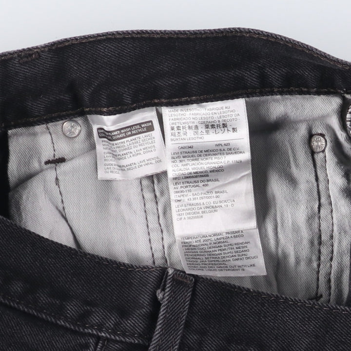 Levi's 505 Black Denim Tapered Denim Pants for Men, W34 equivalent cotton black type Vintage Second Hand