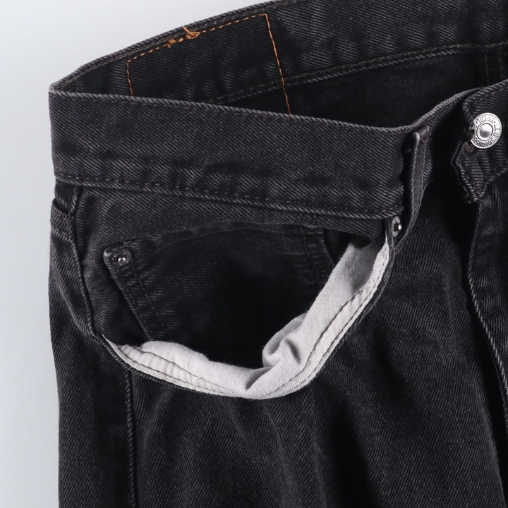 Levi's 505 Black Denim Tapered Denim Pants for Men, W34 equivalent cotton black type Vintage Second Hand