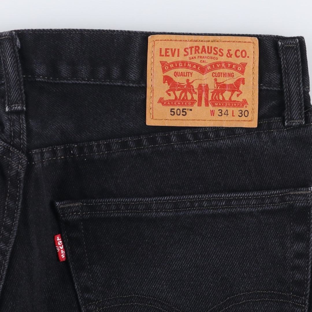 Levi's 505 Black Denim Tapered Denim Pants for Men, W34 equivalent cotton black type Vintage Second Hand