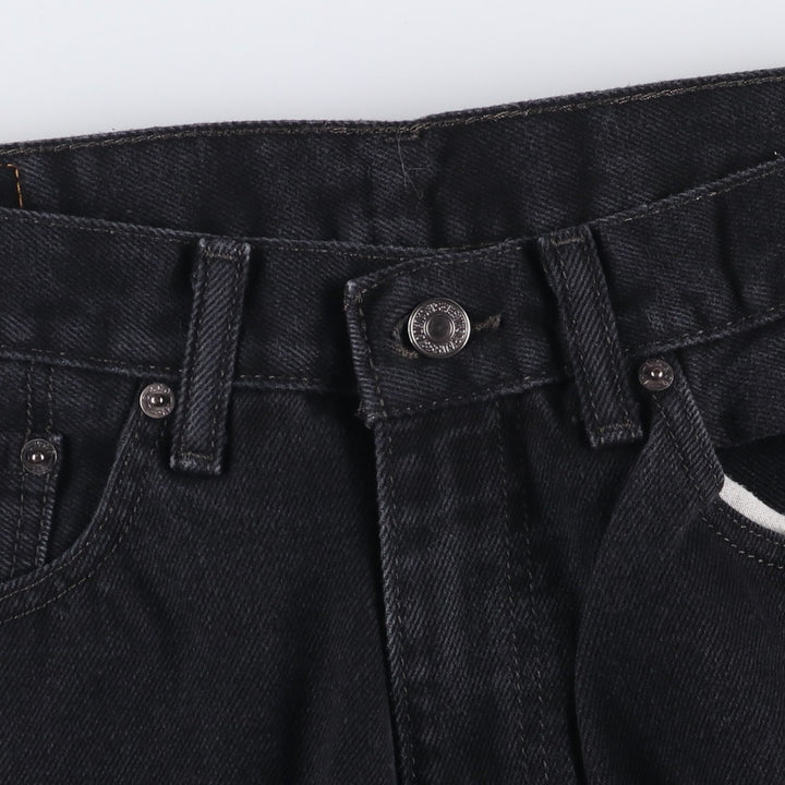 Levi's 505 Black Denim Tapered Denim Pants for Men, W34 equivalent cotton black type Vintage Second Hand