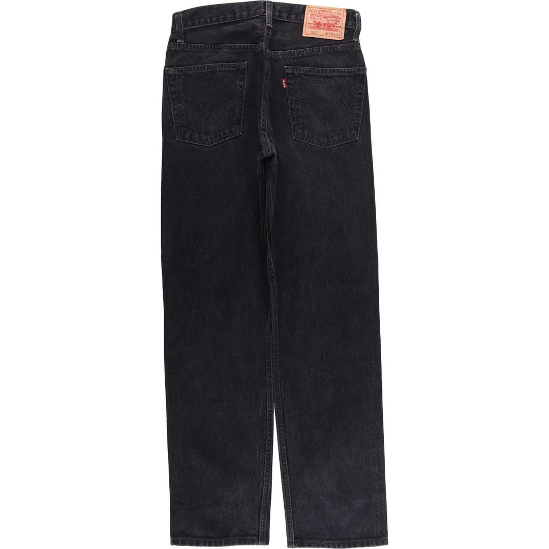 2000'S Levi's 505 Regular Fit Black Denim Tapered Denim Pants, Men's Size W29 cotton black type Vintage Second Hand