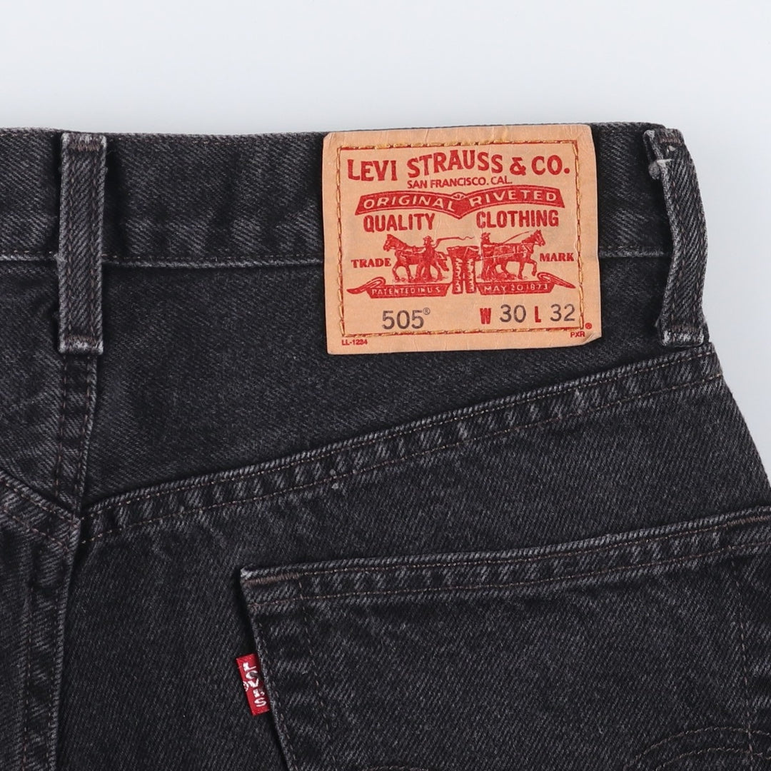 2000'S Levi's 505 Regular Fit Black Denim Tapered Denim Pants, Men's Size W29 cotton black type Vintage Second Hand
