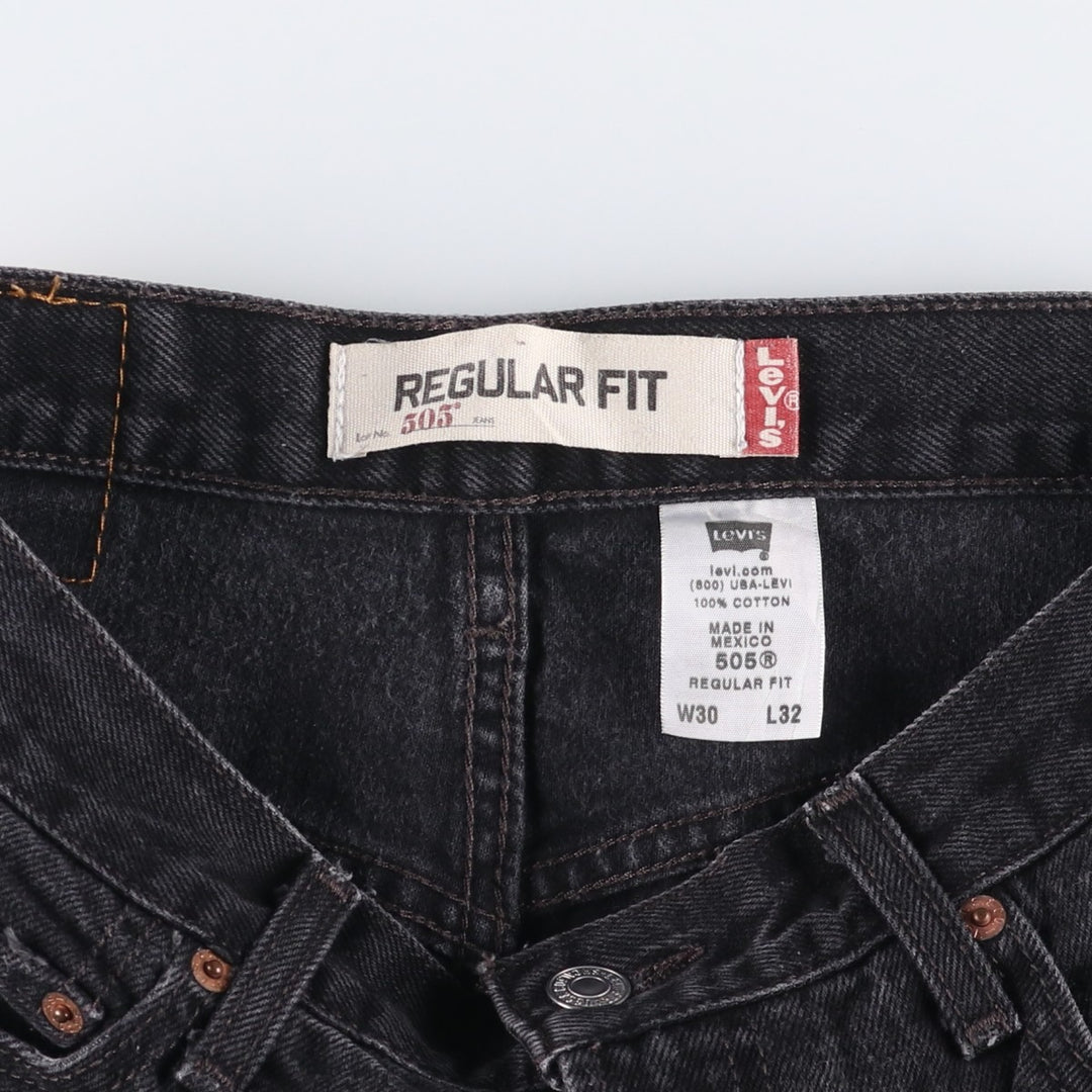 2000'S Levi's 505 Regular Fit Black Denim Tapered Denim Pants, Men's Size W29 cotton black type Vintage Second Hand