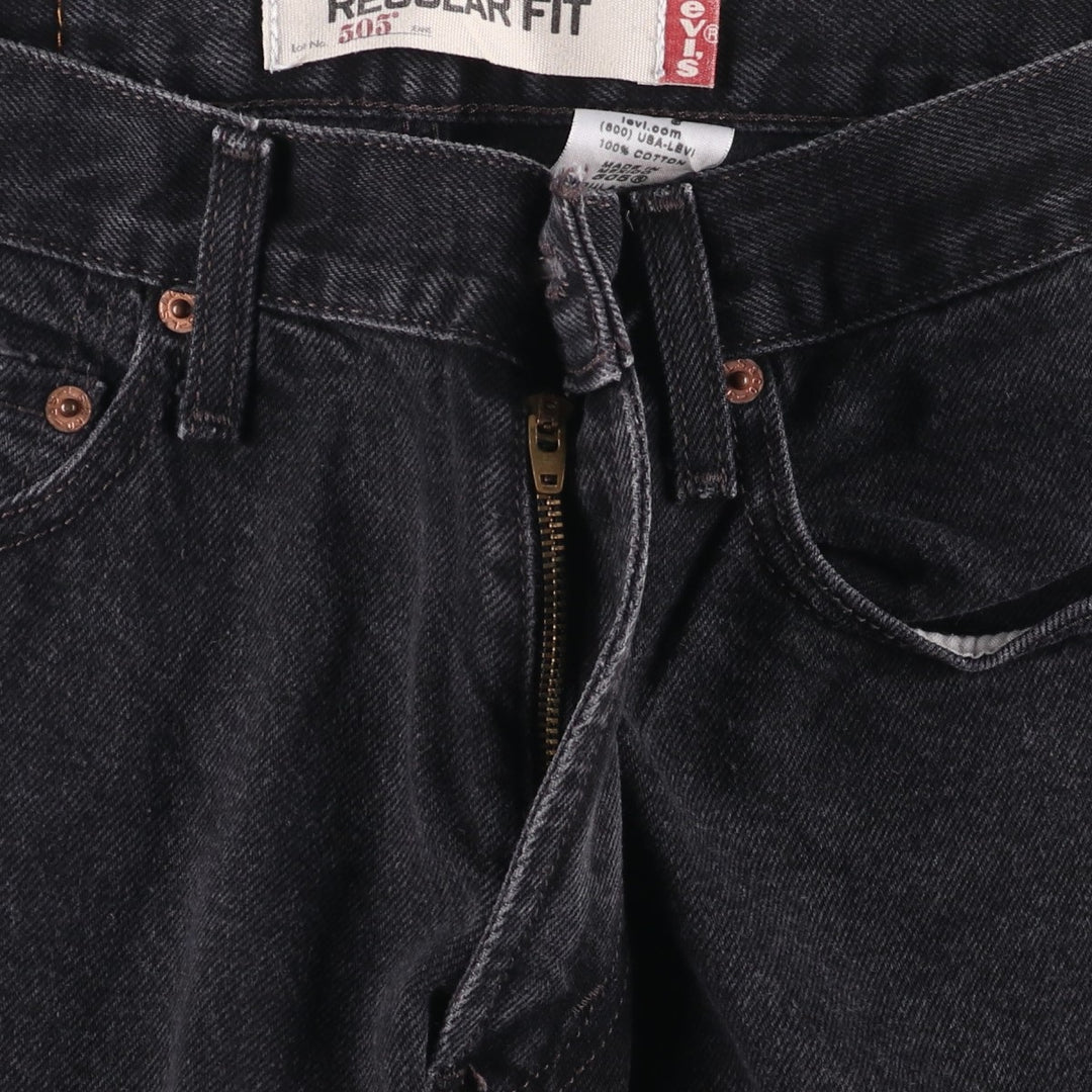 2000'S Levi's 505 Regular Fit Black Denim Tapered Denim Pants, Men's Size W29 cotton black type Vintage Second Hand
