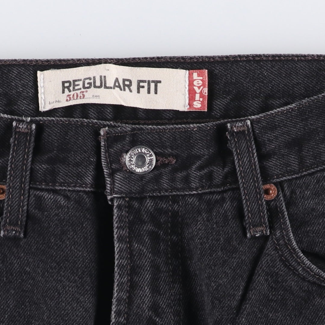 2000'S Levi's 505 Regular Fit Black Denim Tapered Denim Pants, Men's Size W29 cotton black type Vintage Second Hand