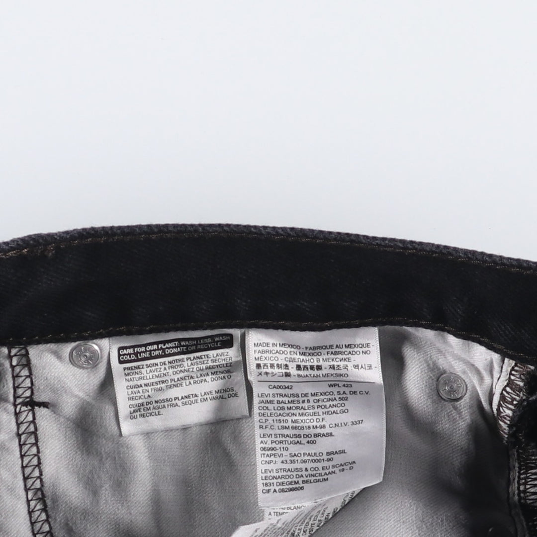 Levi's 505 Black Denim Tapered Denim Pants for Men, W34 equivalent cotton black type Vintage Second Hand