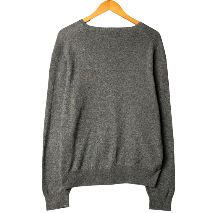 Vintage Ralph Lauren V-neck Pima cotton knit sweater, size L, men's size L Pima Cotton gray type Vintage Second Hand