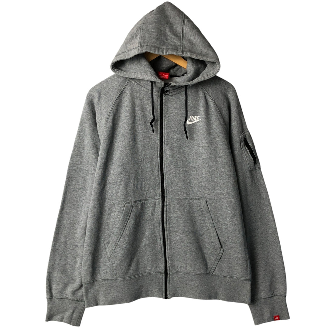 Nike Sweat Full Zip Hoodie Men's Size L cotton gray type Vintage Second Hand