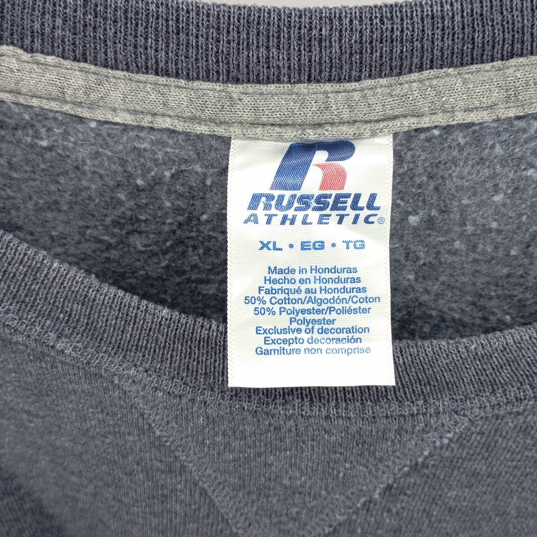 00'S ~ Russell plain blank sweatshirt, sweatshirt, men's XL size cotton navy blue type Vintage Second Hand