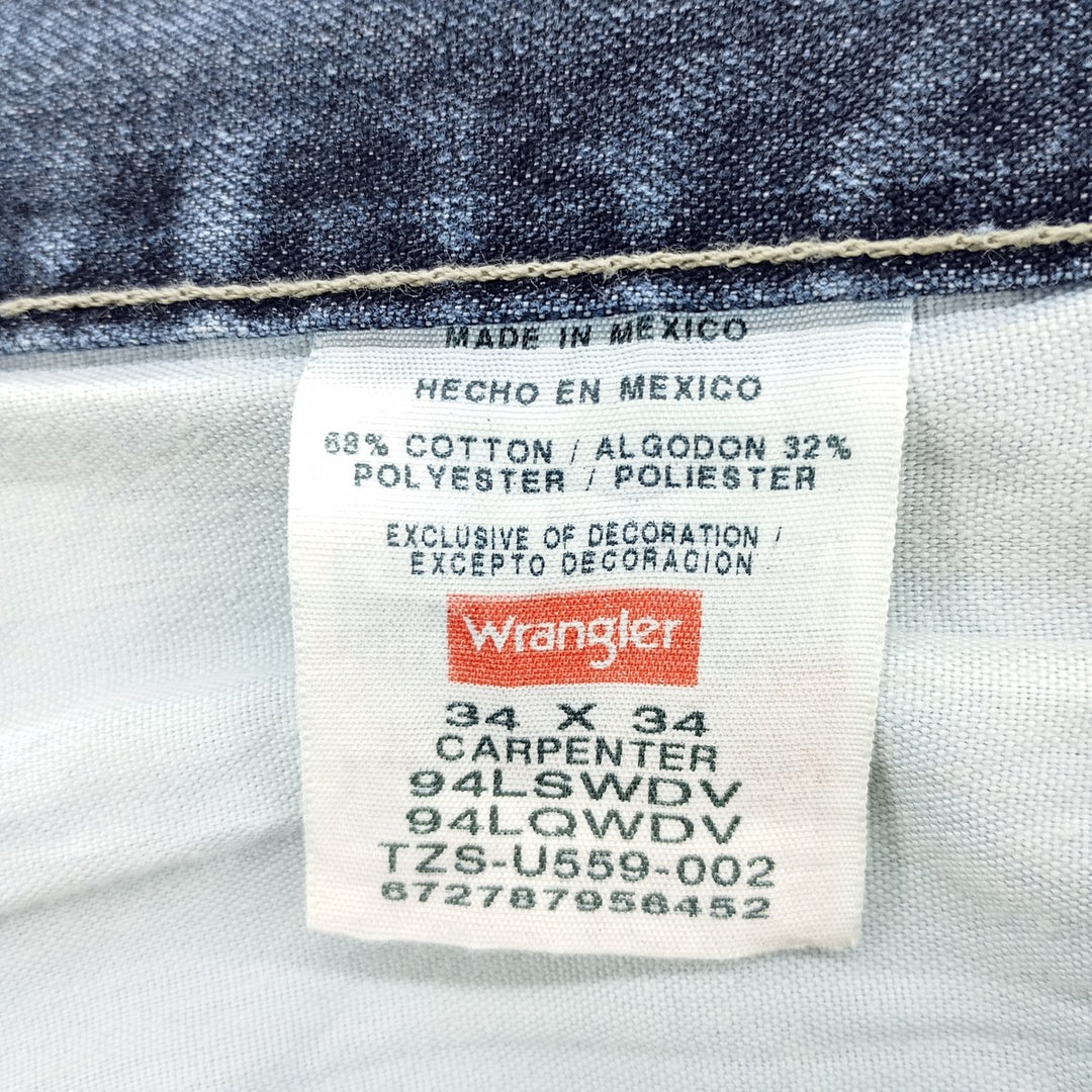 00'S Wrangler CARPENTER denim painter pants for men, equivalent to w36 cotton blue type Vintage Second Hand