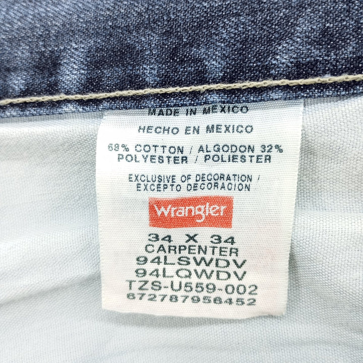 00'S Wrangler CARPENTER denim painter pants for men, equivalent to w36 cotton blue type Vintage Second Hand