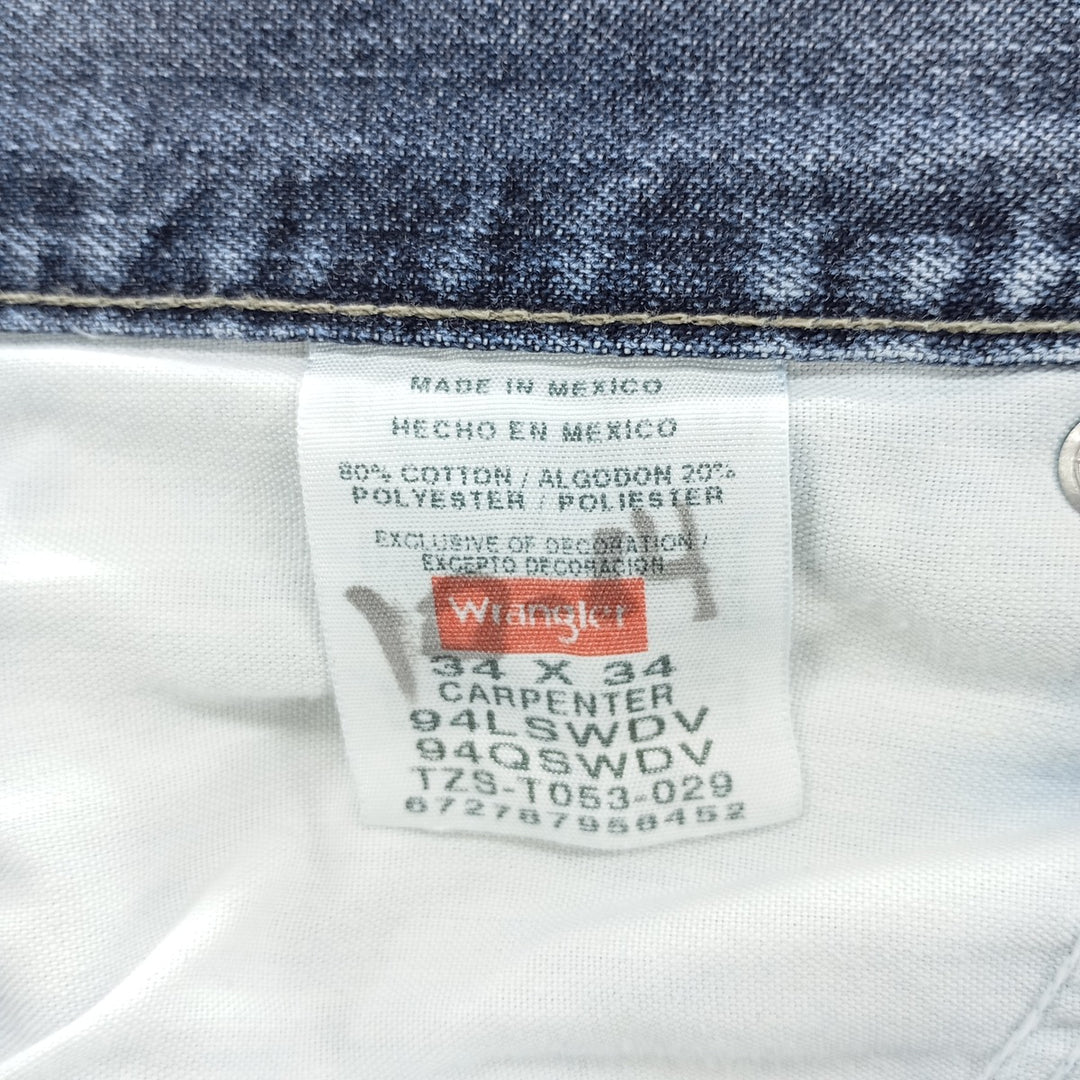 00'S Wrangler CARPENTER denim painter pants for men, equivalent to W34 cotton blue type Vintage Second Hand