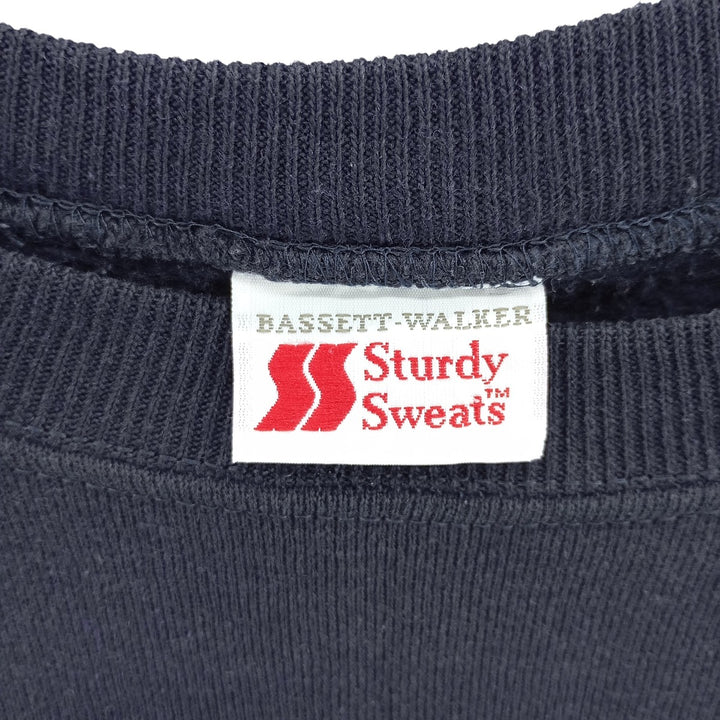 Vintage 90'S BASSETT-WALKER plain blank sweatshirt, made in the USA, size L, men's cotton navy blue type Vintage Second Hand