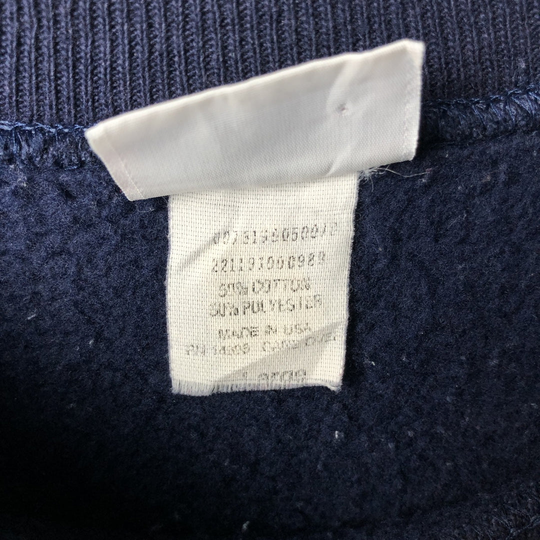 Vintage 90'S BASSETT-WALKER plain blank sweatshirt, made in the USA, size L, men's cotton navy blue type Vintage Second Hand