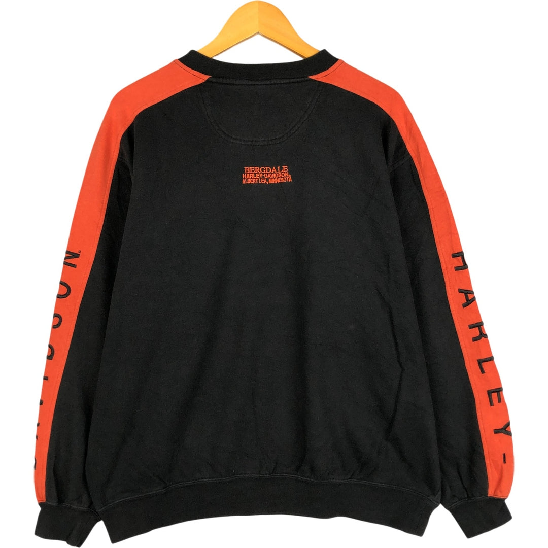 Harley-Davidson V-neck advertising sweatshirt, men's size L cotton black type Vintage Second Hand