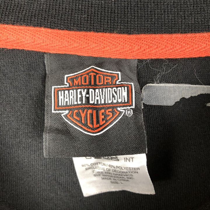 Harley-Davidson V-neck advertising sweatshirt, men's size L cotton black type Vintage Second Hand