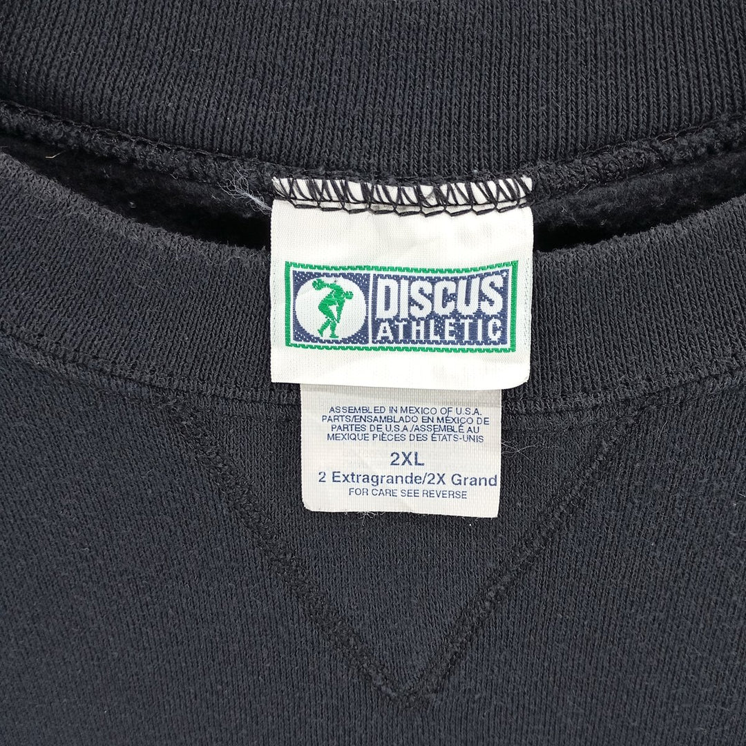 Vintage 90'S Discus Athletic plain blank sweatshirt, men's size XXL cotton black type Vintage Second Hand