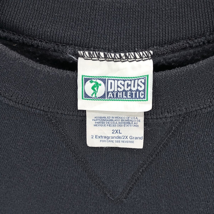 Vintage 90'S Discus Athletic plain blank sweatshirt, men's size XXL cotton black type Vintage Second Hand