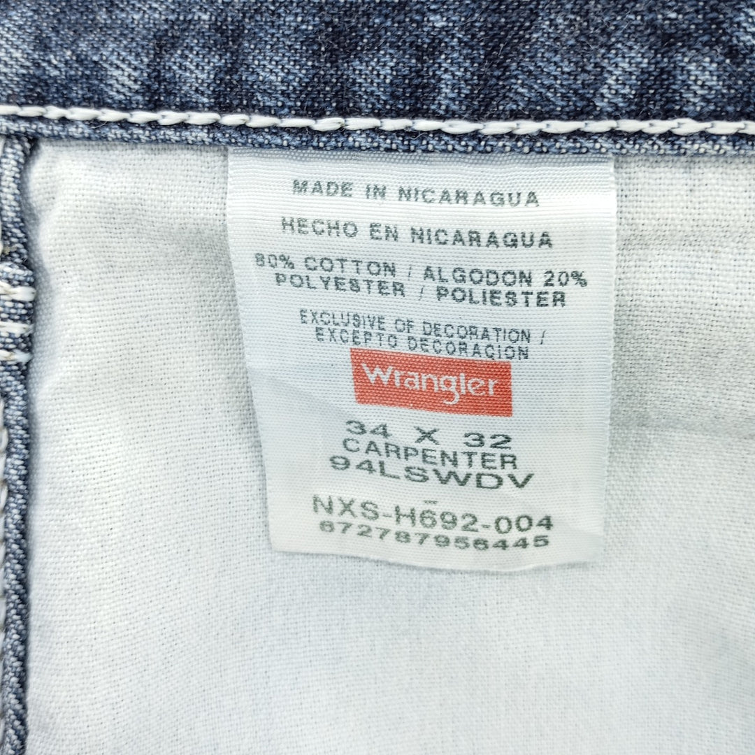 00'S Wrangler CARPENTER denim painter pants for men, equivalent to W34 cotton blue type Vintage Second Hand