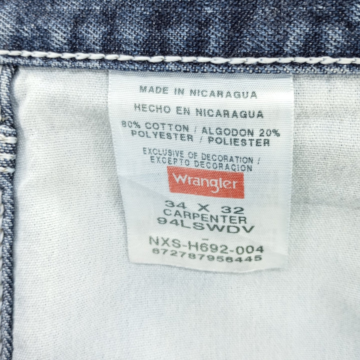 00'S Wrangler CARPENTER denim painter pants for men, equivalent to W34 cotton blue type Vintage Second Hand