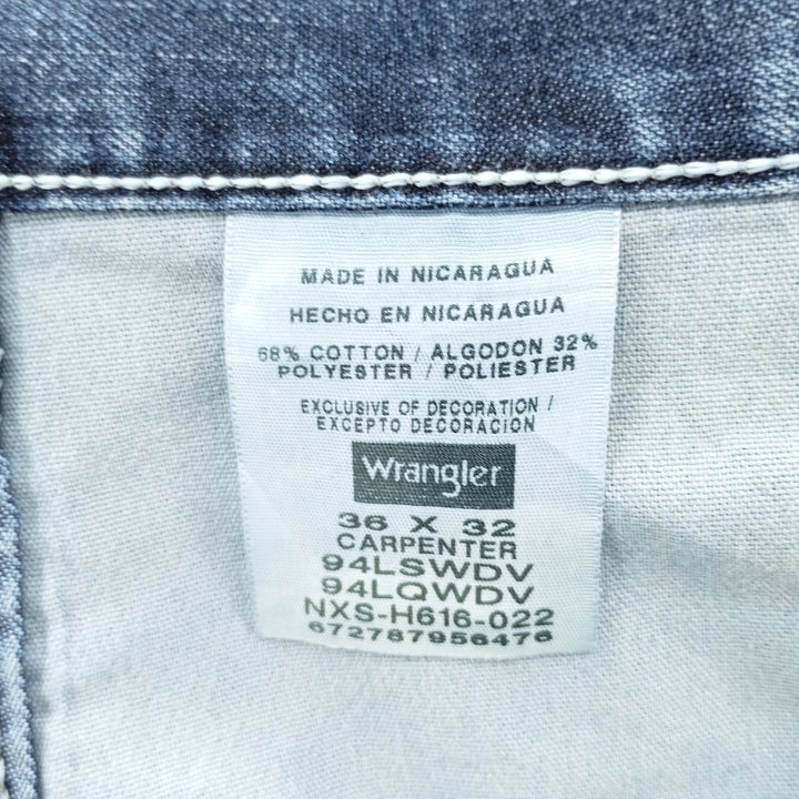 Wrangler CARPENTER Denim Painter Pants Men's W37 equivalent cotton blue type Vintage Second Hand