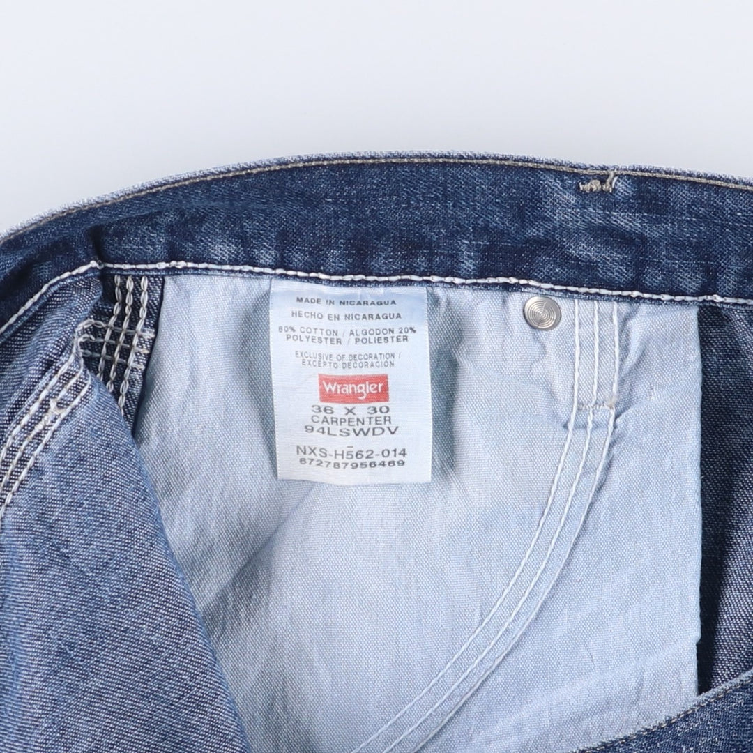 00'S Wrangler CARPENTER denim painter pants for men, equivalent to w37 cotton blue type Vintage Second Hand