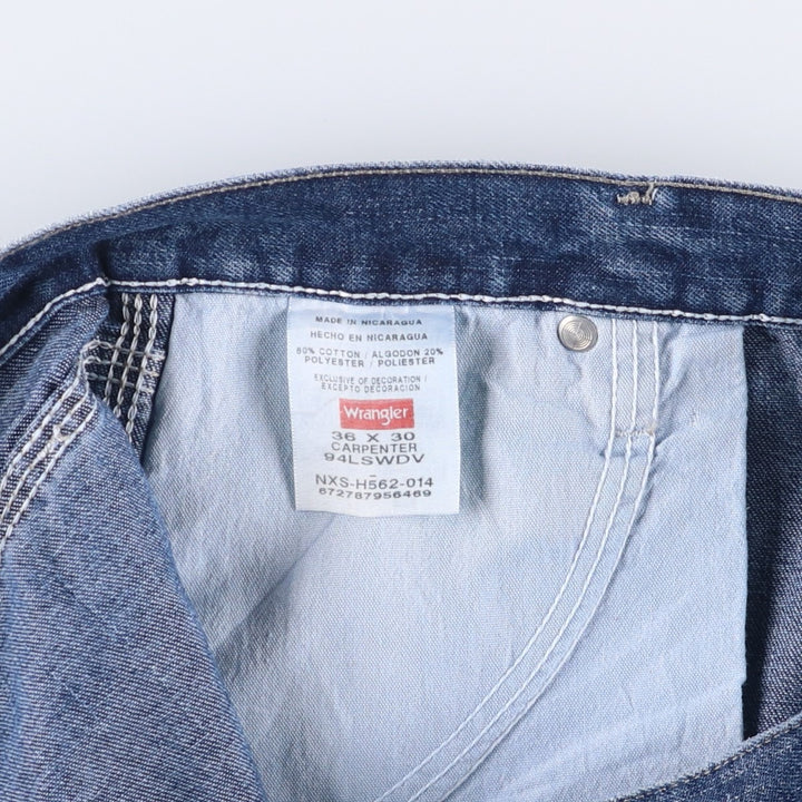 00'S Wrangler CARPENTER denim painter pants for men, equivalent to w37 cotton blue type Vintage Second Hand