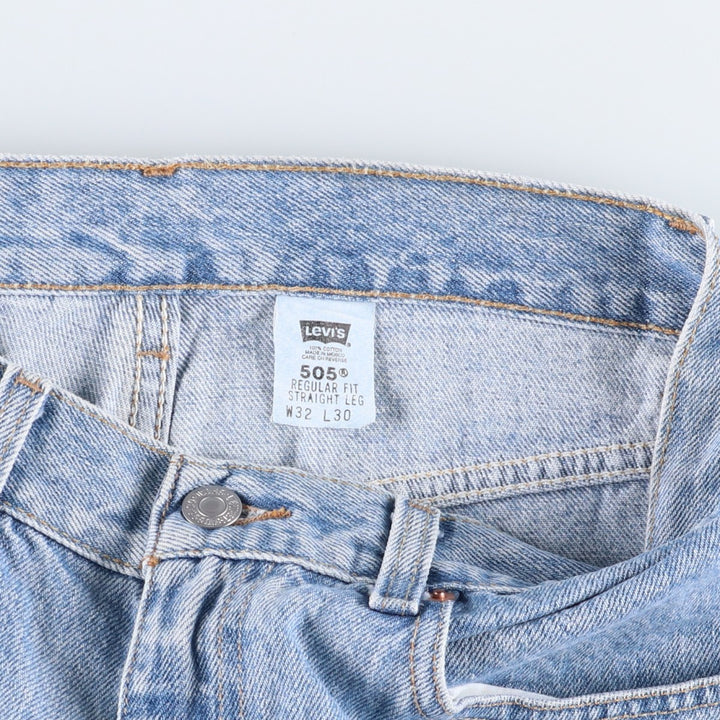 00'S Levi's 505 REGULAR FIT STRAIGHT LEG tapered denim pants for men, size w31 cotton Blue type light blue Vintage Second Hand