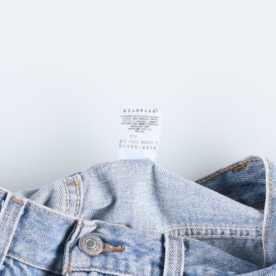 00'S Levi's 505 REGULAR FIT STRAIGHT LEG tapered denim pants for men, size w31 cotton Blue type light blue Vintage Second Hand