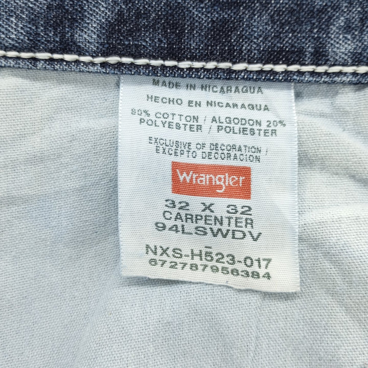 00'S Wrangler CARPENTER denim painter pants for men, equivalent to W32 cotton blue type Vintage Second Hand