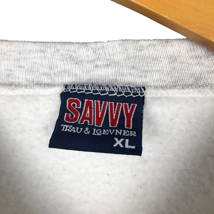 SAVVY College Sweatshirt, Made in USA, Men's Size XL cotton gray type Vintage Second Hand