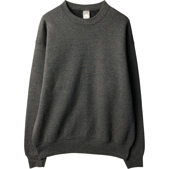90'S BVD plain blank sweatshirt, sweatshirt, made in USA, men's size L, vintage cotton Charcoal Vintage Second Hand