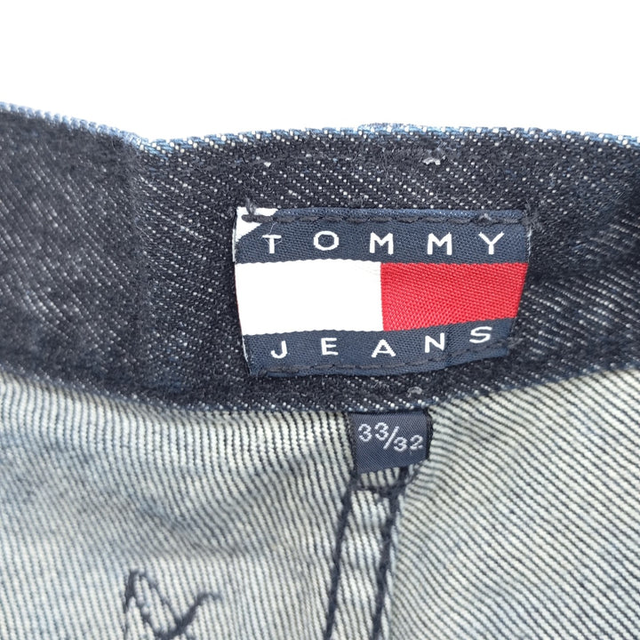 Vintage 90'S Tommy Hilfiger Jeans double-knee straight-leg denim pants, men's size W34. cotton navy blue type Vintage Second Hand