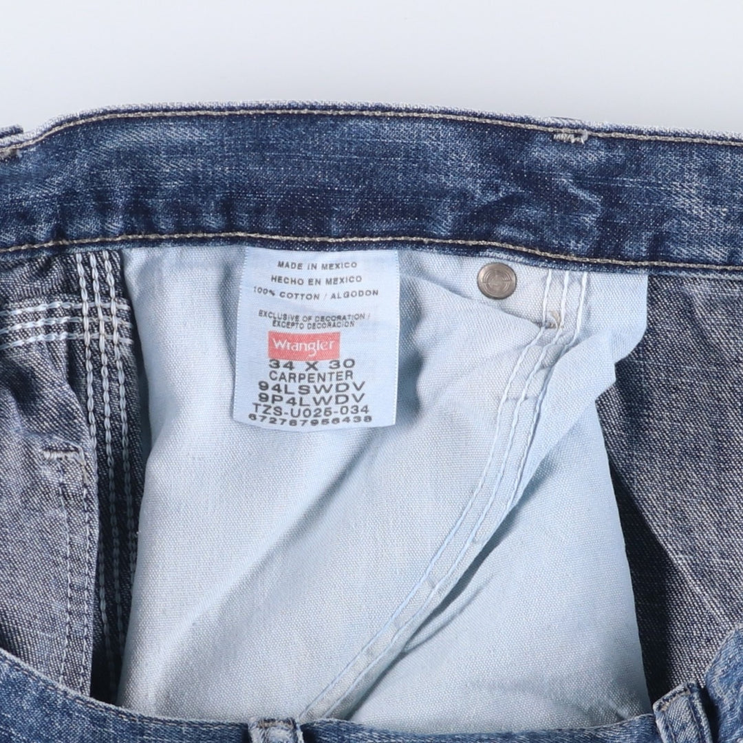 00'S Wrangler CARPENTER denim painter pants for men, equivalent to W34 cotton blue type Vintage Second Hand