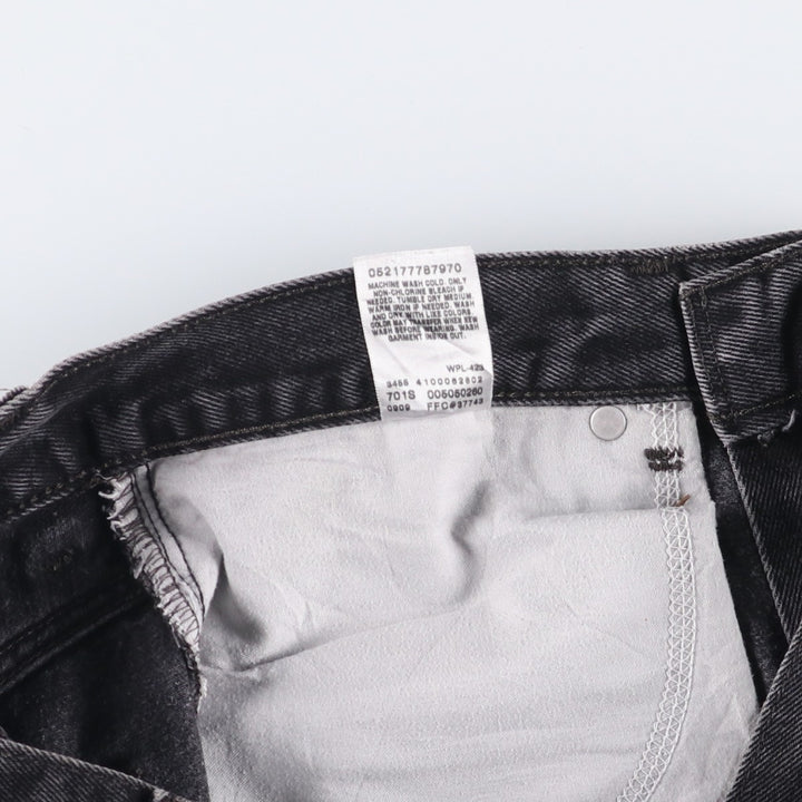 00'S Levi's 505 REGULAR FIT black denim tapered denim pants for men, size w32 cotton black type Vintage Second Hand