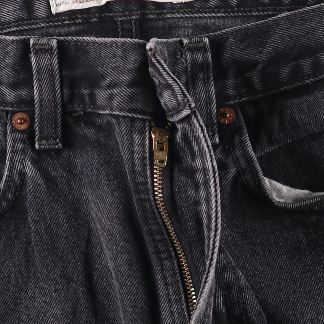 00'S Levi's 505 REGULAR FIT black denim tapered denim pants for men, size w32 cotton black type Vintage Second Hand