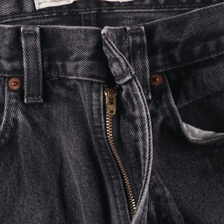 00'S Levi's 505 REGULAR FIT black denim tapered denim pants for men, size w32 cotton black type Vintage Second Hand