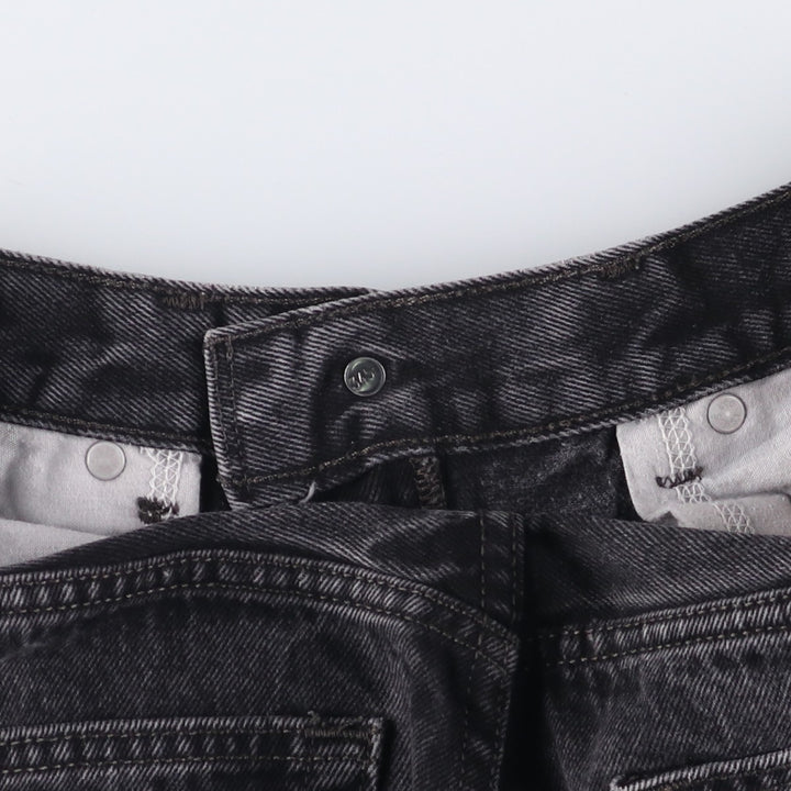 00'S Levi's 505 REGULAR FIT black denim tapered denim pants for men, size w32 cotton black type Vintage Second Hand