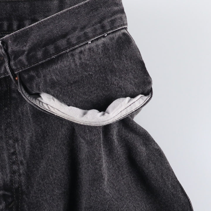 00'S Levi's 505 REGULAR FIT black denim tapered denim pants for men, size w32 cotton black type Vintage Second Hand