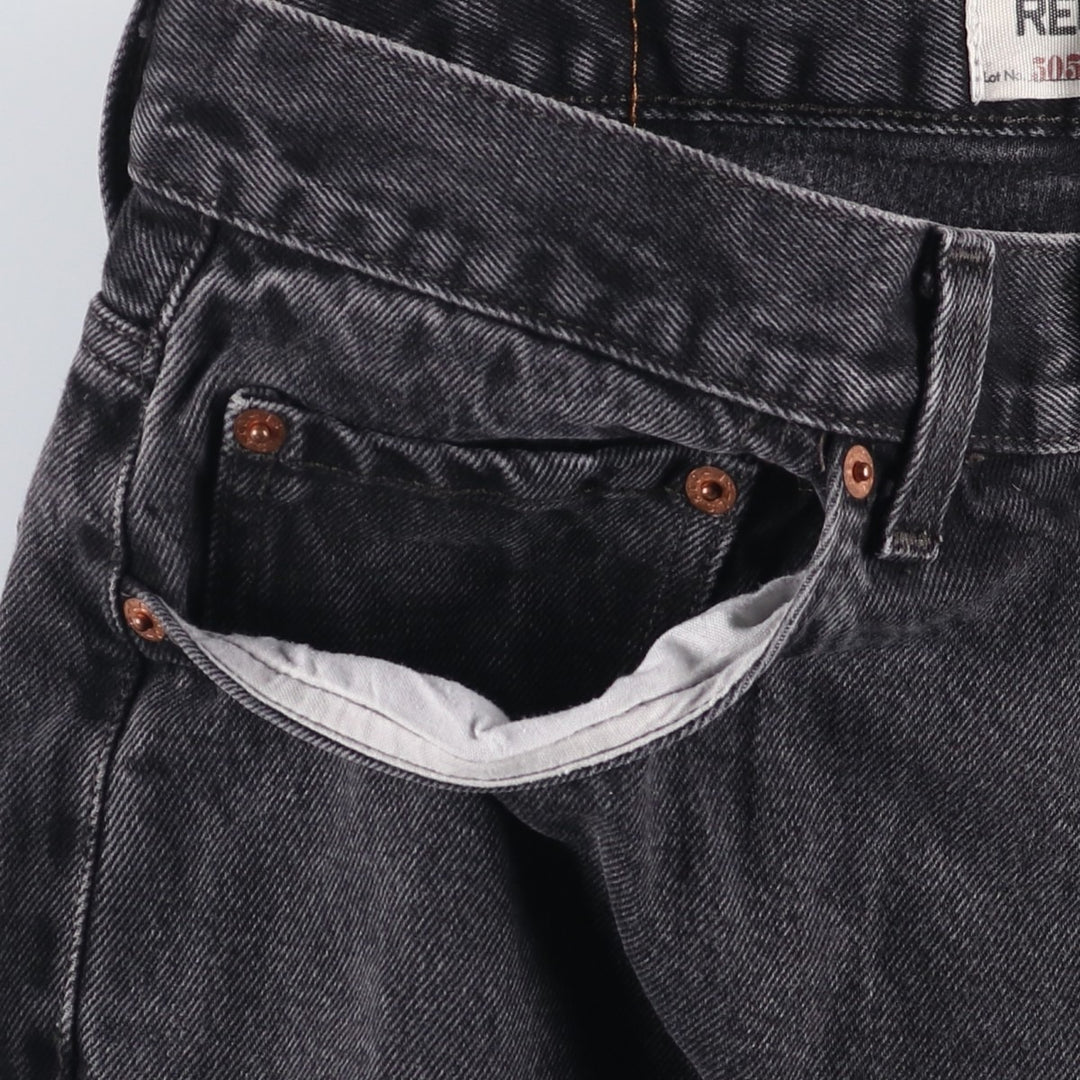 00'S Levi's 505 REGULAR FIT black denim tapered denim pants for men, size w32 cotton black type Vintage Second Hand