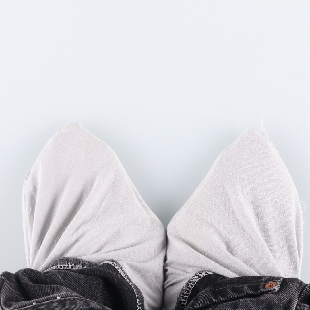 00'S Levi's 505 REGULAR FIT black denim tapered denim pants for men, size w32 cotton black type Vintage Second Hand