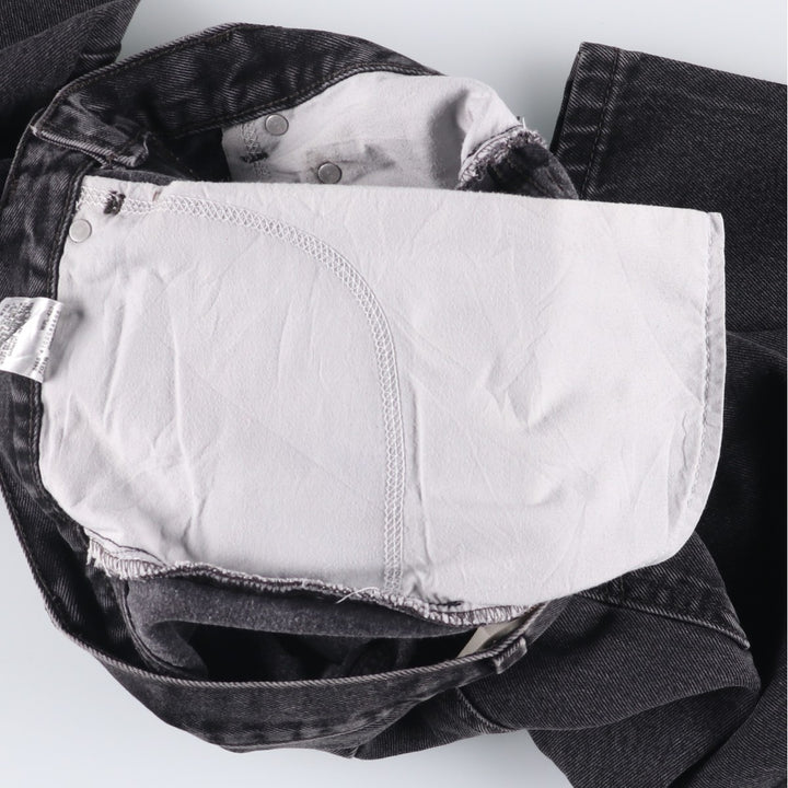 00'S Levi's 505 REGULAR FIT black denim tapered denim pants for men, size w32 cotton black type Vintage Second Hand