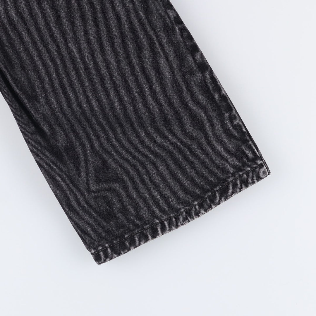 00'S Levi's 505 REGULAR FIT black denim tapered denim pants for men, size w32 cotton black type Vintage Second Hand