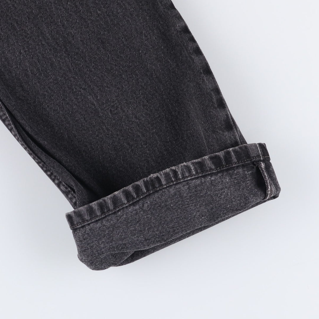 00'S Levi's 505 REGULAR FIT black denim tapered denim pants for men, size w32 cotton black type Vintage Second Hand