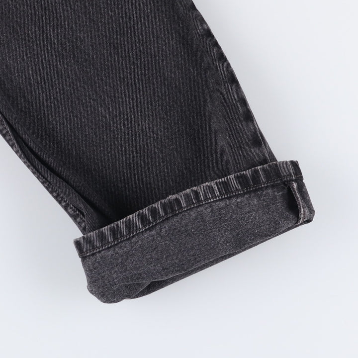 00'S Levi's 505 REGULAR FIT black denim tapered denim pants for men, size w32 cotton black type Vintage Second Hand