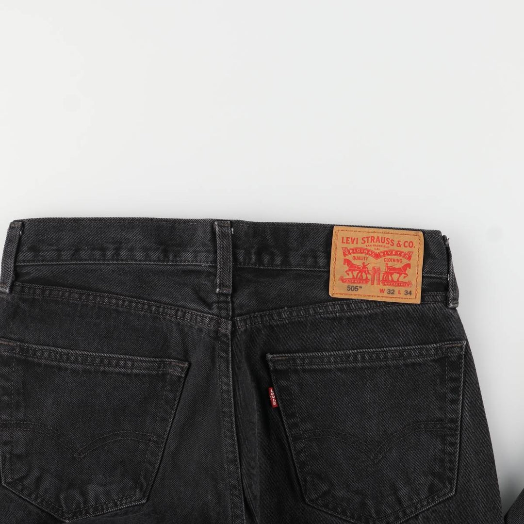 Levi's 505 Black Denim Tapered Denim Pants for Men, W32 equivalent cotton black type Vintage Second Hand